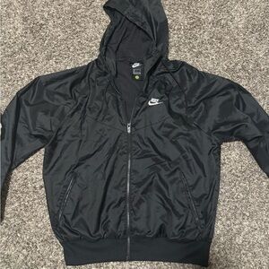 Nike Black Windbreaker Jacket with Hood